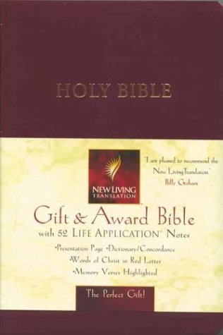 Anglais, Bible New Living Translation, Gift & Award, reliée, similicuir, bordeaux, tranche blanche