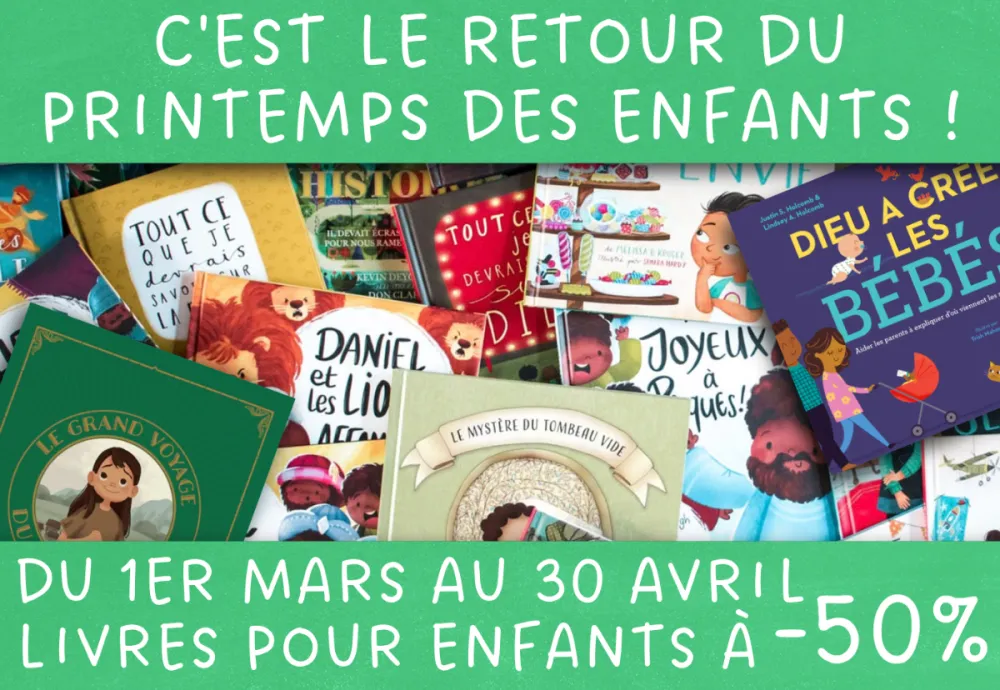   C'est le retour  
  du Printemps des enfants !  
 - 50 % sur une sélection de livres 
 jusqu'au 30 avril 2026 